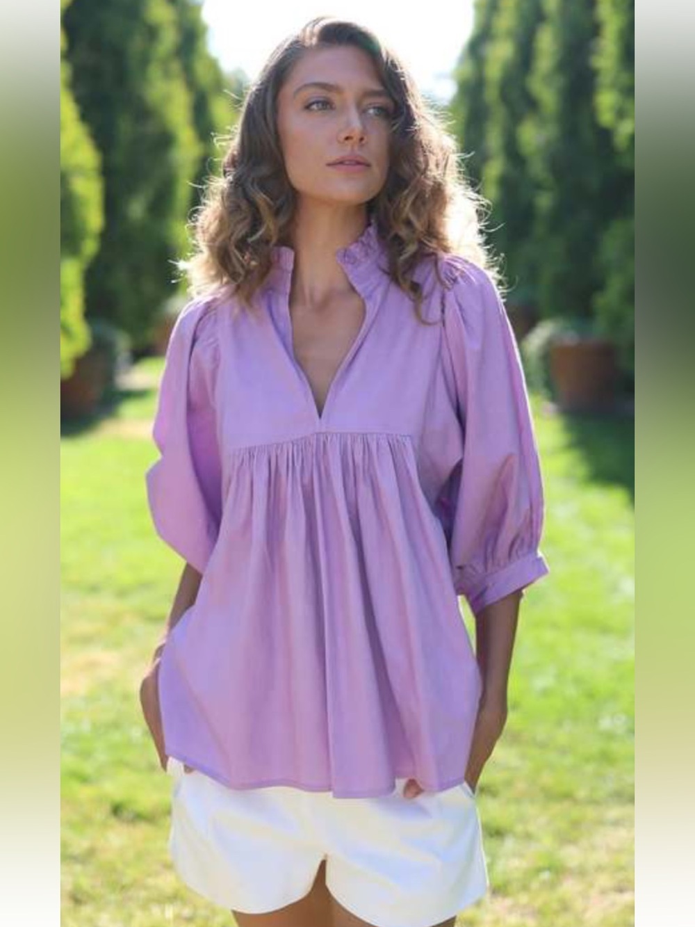 Jade Violet Babydoll Top